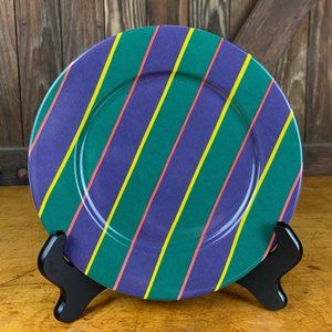 Vtg Block Spal Portugal Regimental Stripes Highlanders 8" Salad Luncheon Plate